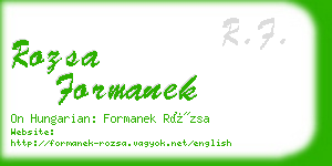 rozsa formanek business card